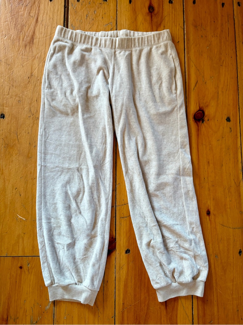 Suzie Kondi Cream Terry Cloth Jogger Sweatpants XS Luxury Loungewear